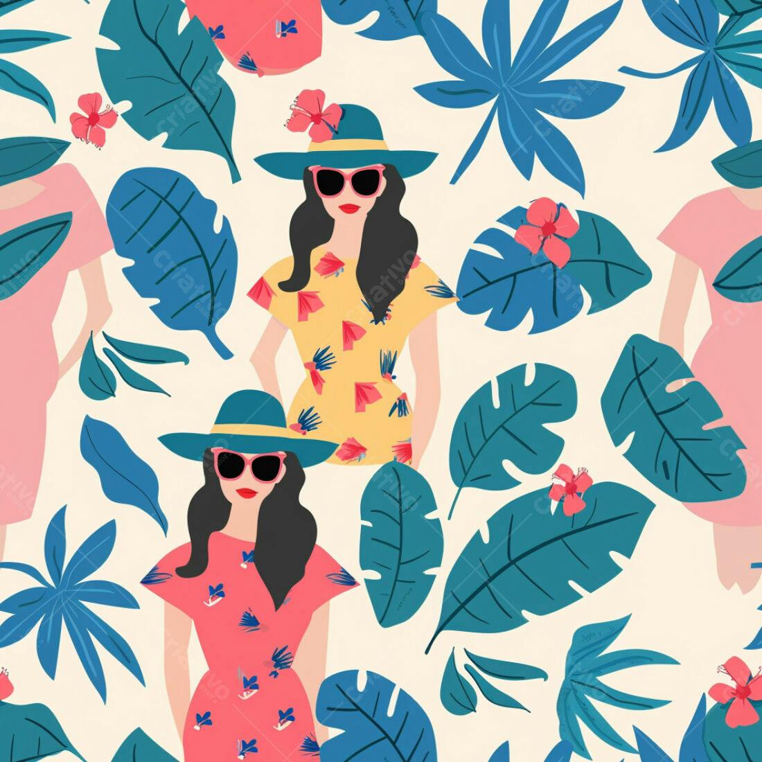 Textura floral tropical para fundo