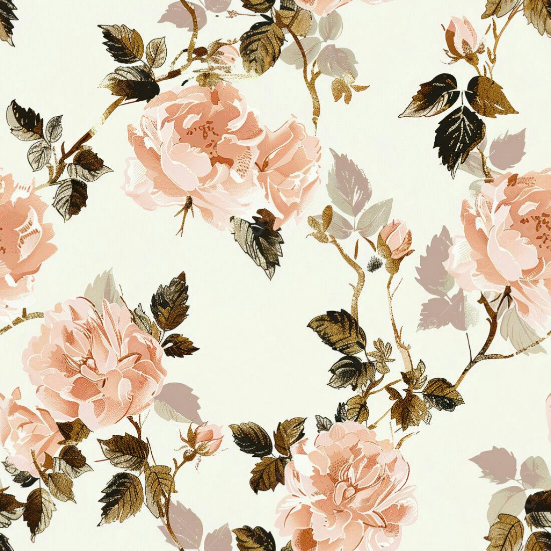 Textura floral rosas pêssego para papel de parede