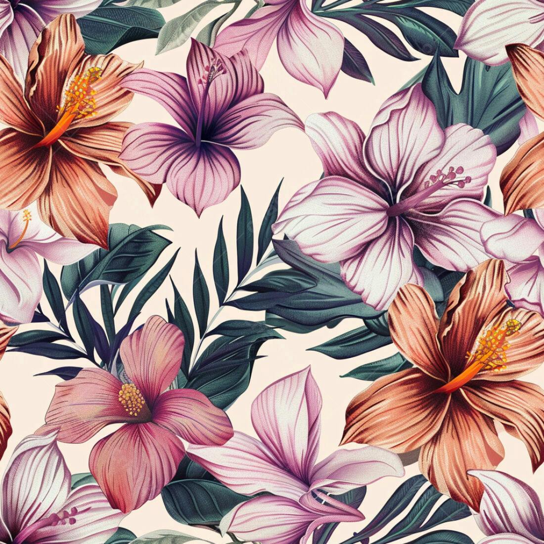 Textura floral hibiscus para papel de parede