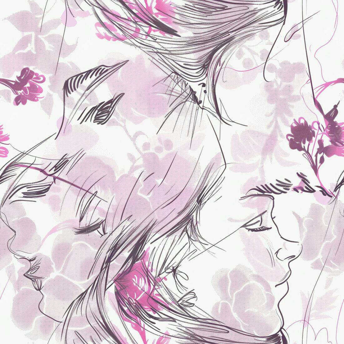 Textura Floral Rosa para Papel de Parede