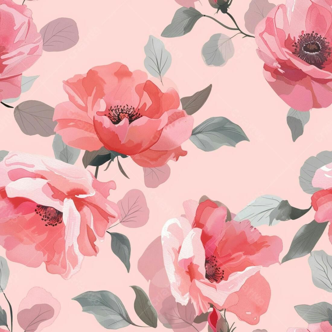 Textura floral romântica rosa para papel de parede