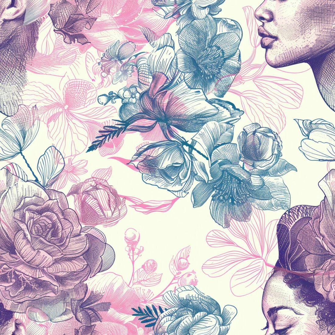 Textura Floral Romântica para Papel de Parede