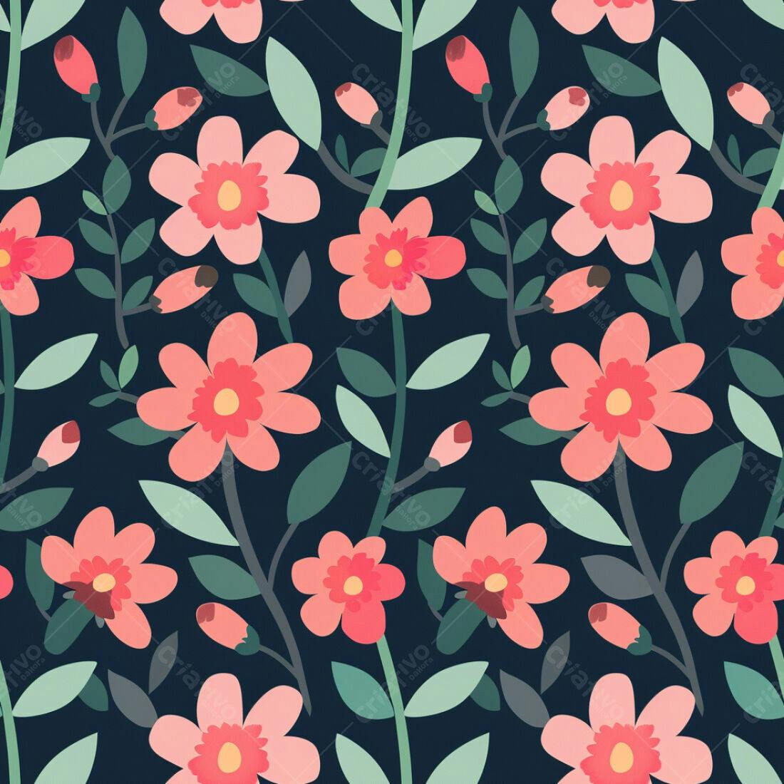 Textura floral cor de rosa para papel de parede