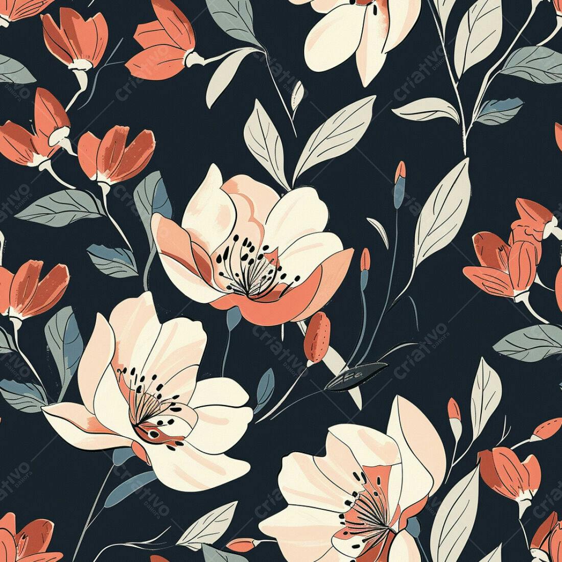 Textura Floral Romântica para Papel de Parede