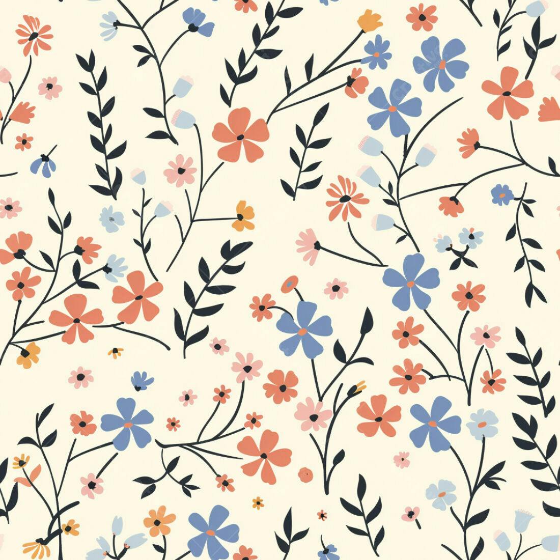 Textura Floral Primavera para Fundo