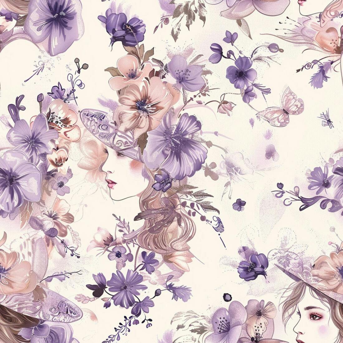 Textura Floral Romântica para Papel de Parede