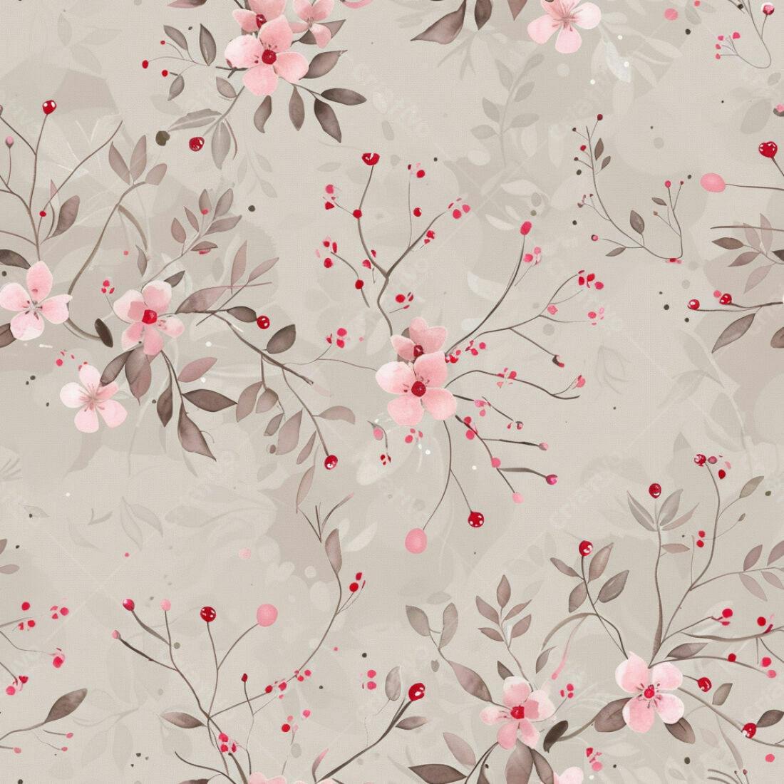 Textura Floral Rosa e Bege para Fundo