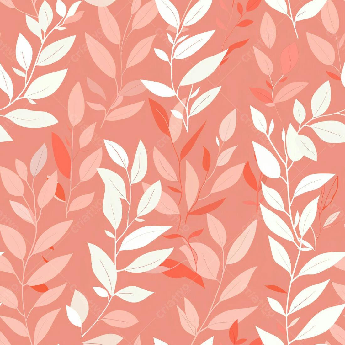Textura Folhas Rosa e Branca para Fundo