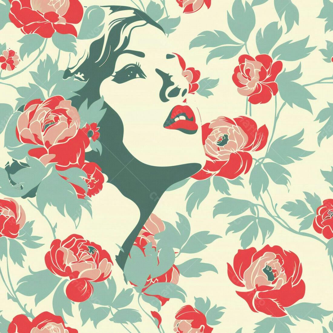 Textura Floral Romântica para Papel de Parede