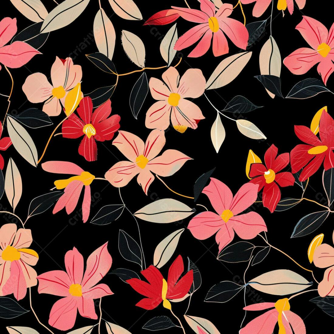 Textura floral romântica para papel de parede
