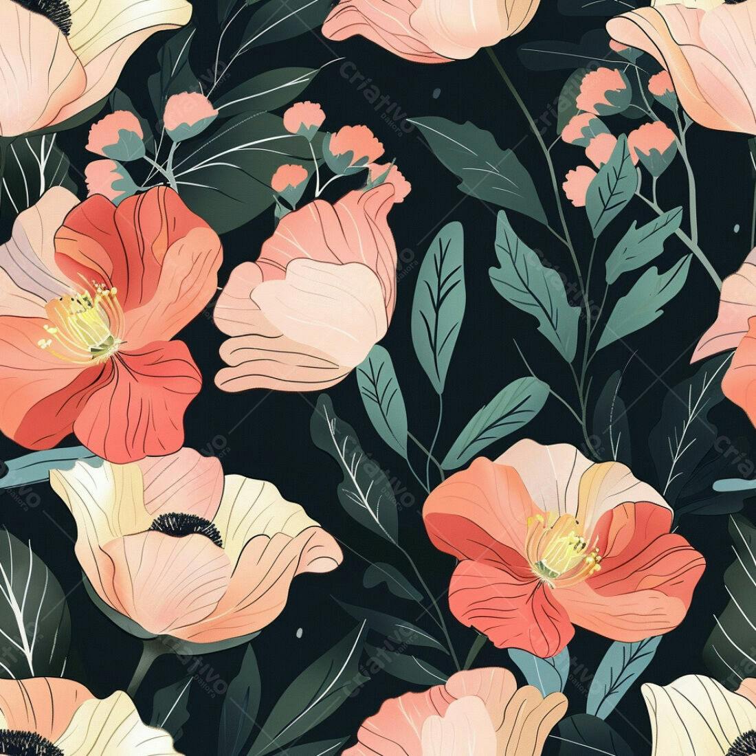 Textura floral romântica para papel de parede