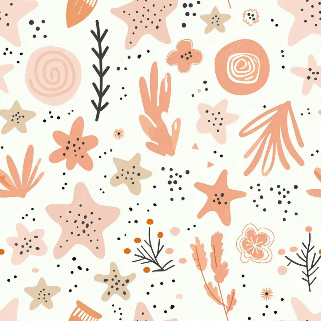 Textura Floral Rosa e Bege para Fundo