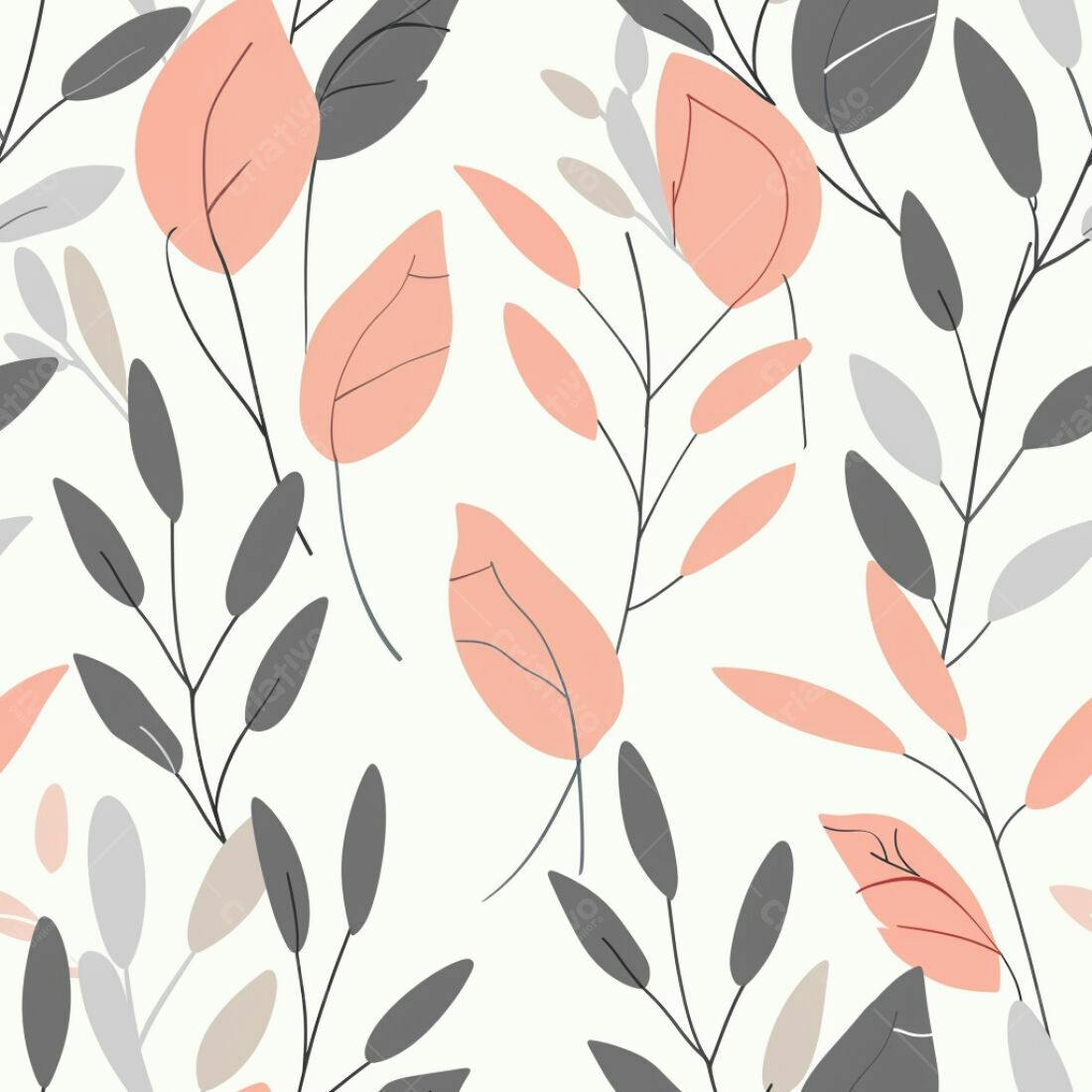 Textura Folhas Rosa e Cinza para Fundo