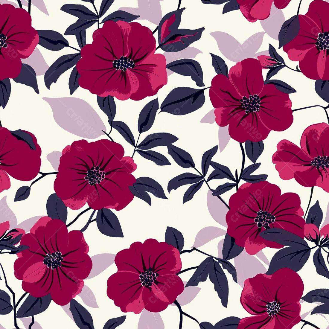 Textura floral bordô para papel de parede