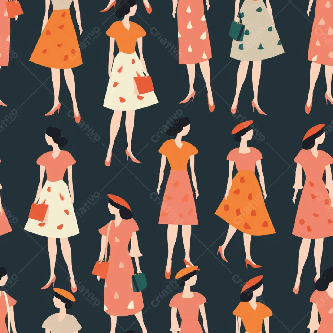 Textura Padrão Mulheres Moda para Fundo