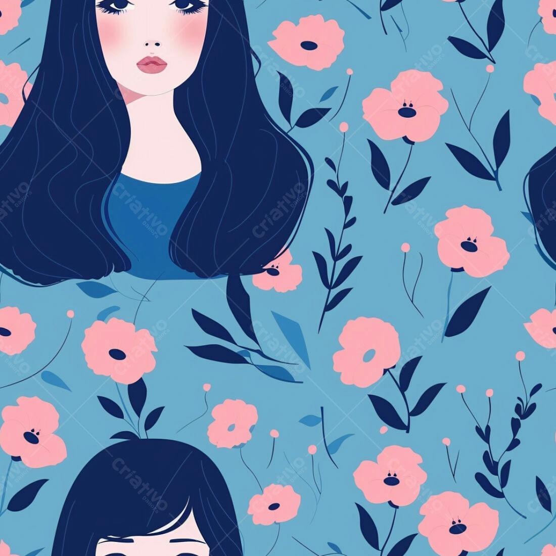Textura Floral Romântica para Fundo