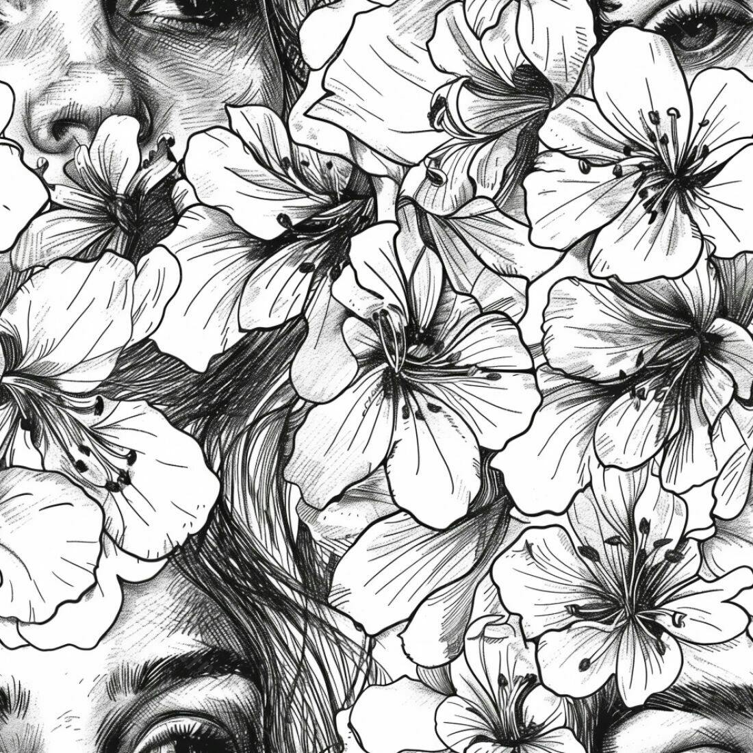 Textura floral monocromática para papel de parede