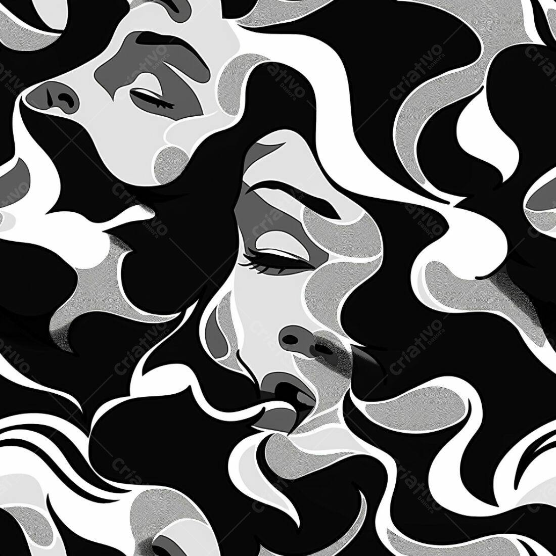 Textura rosto abstrato preto e branco para fundo