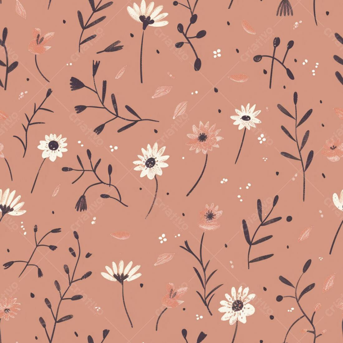 Textura Floral Rosa para Fundo