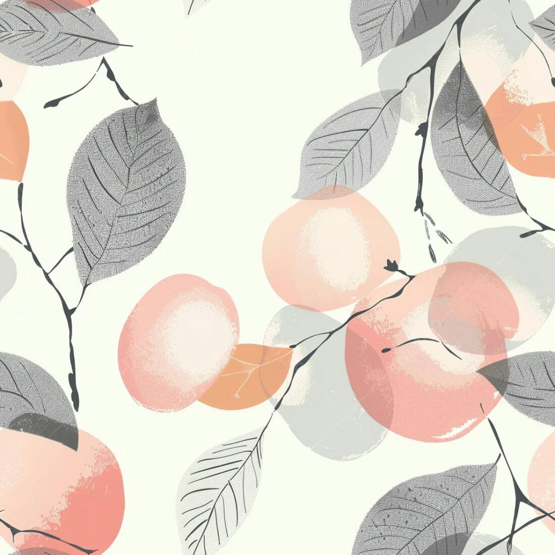 Textura Folhas e Frutas para Papel de Parede