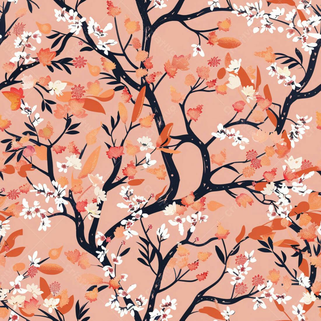 Textura floral pêssego para papel de parede