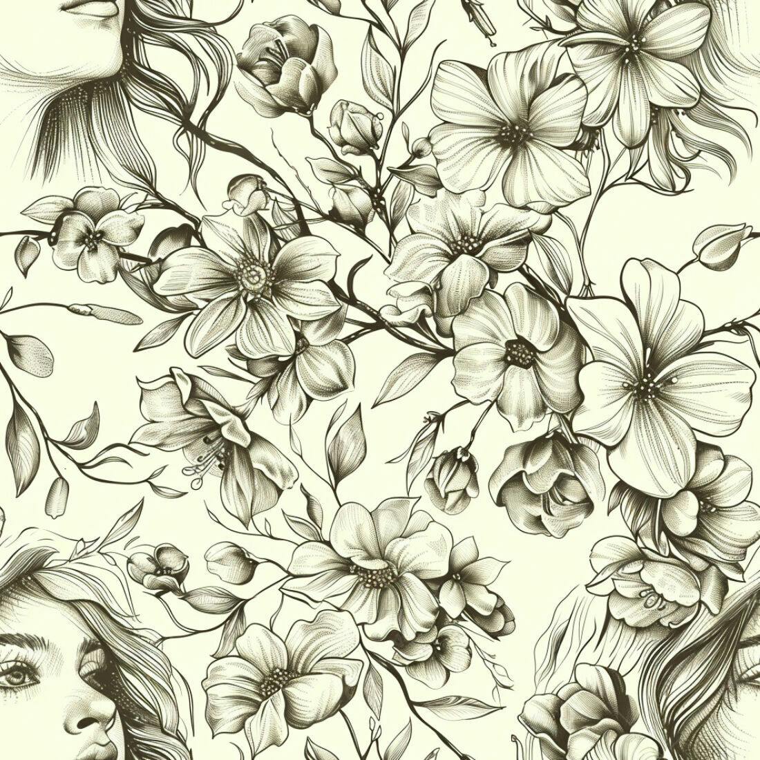 Textura floral monocromática para papel de parede