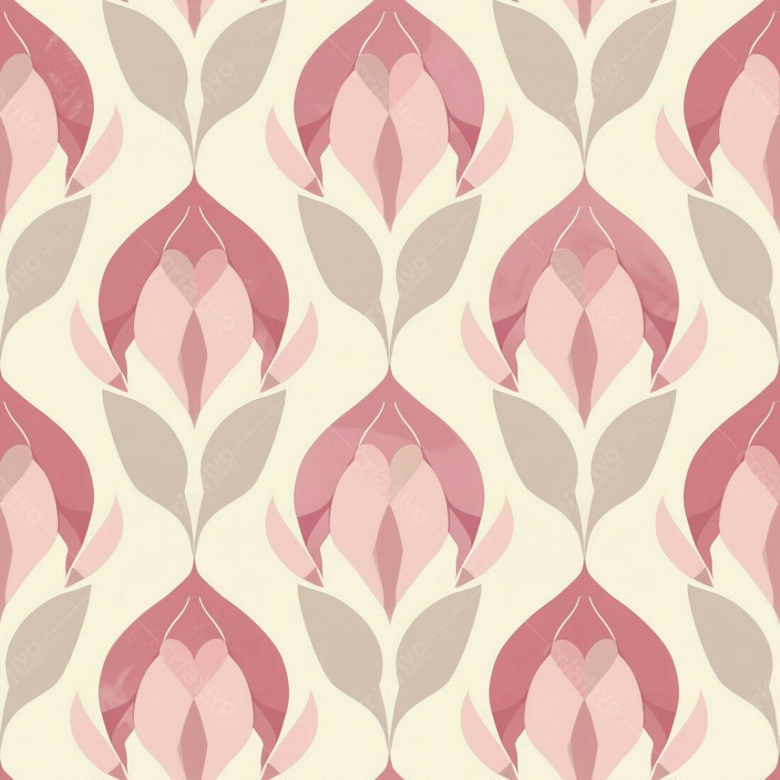 Textura Floral Rosa e Bege para Papel de Parede