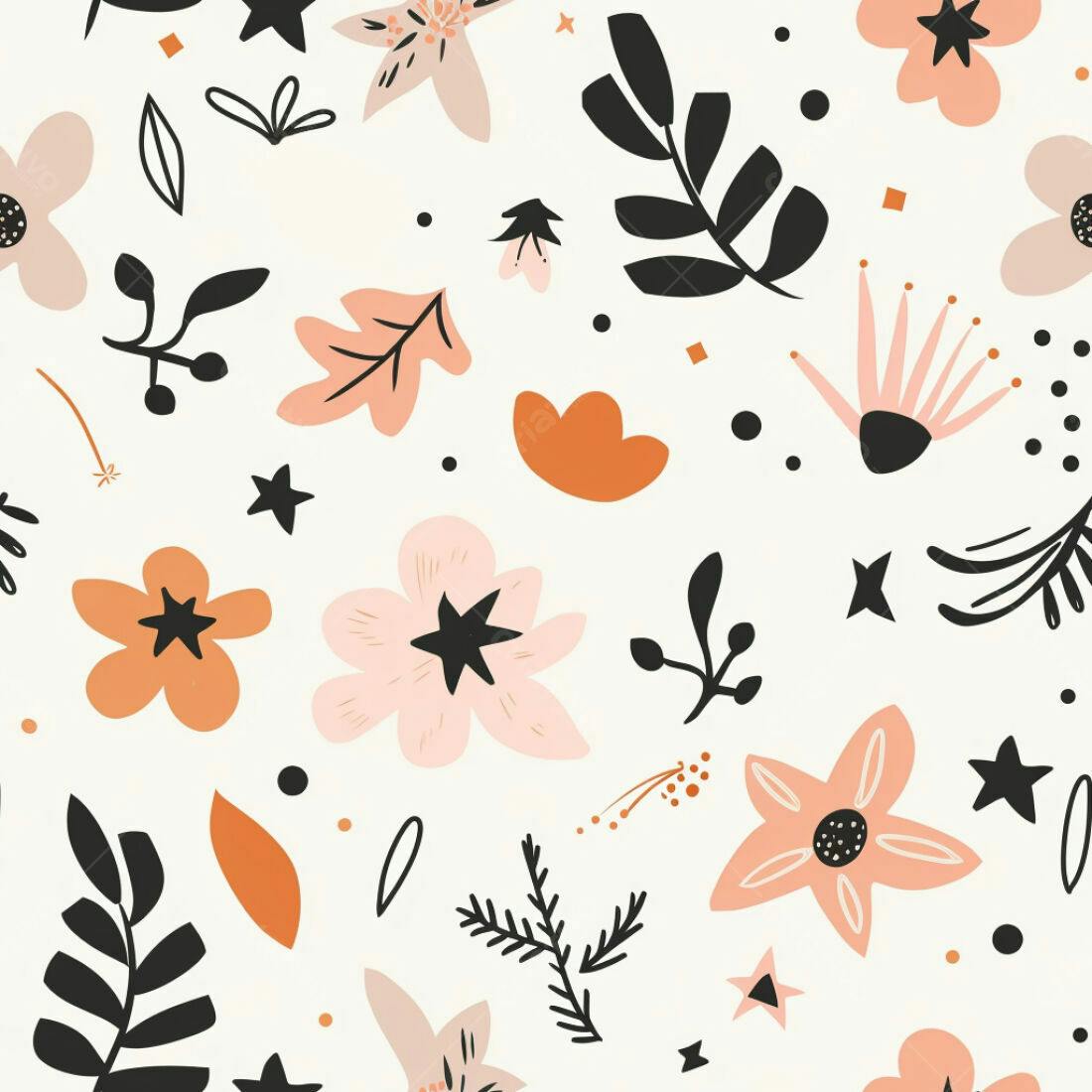 Textura floral pêssego e coral para fundo
