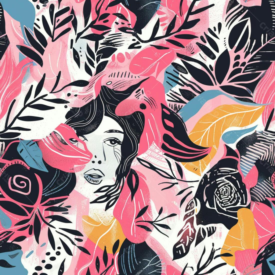Textura Floral Abstrata Rosa para Fundo