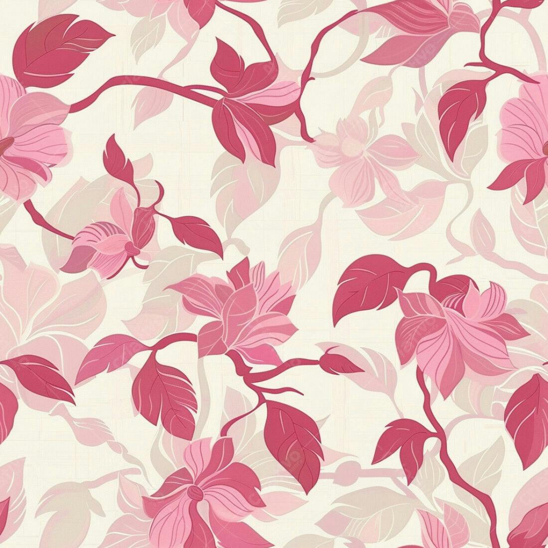 Textura Floral Rosa e Bege para Papel de Parede