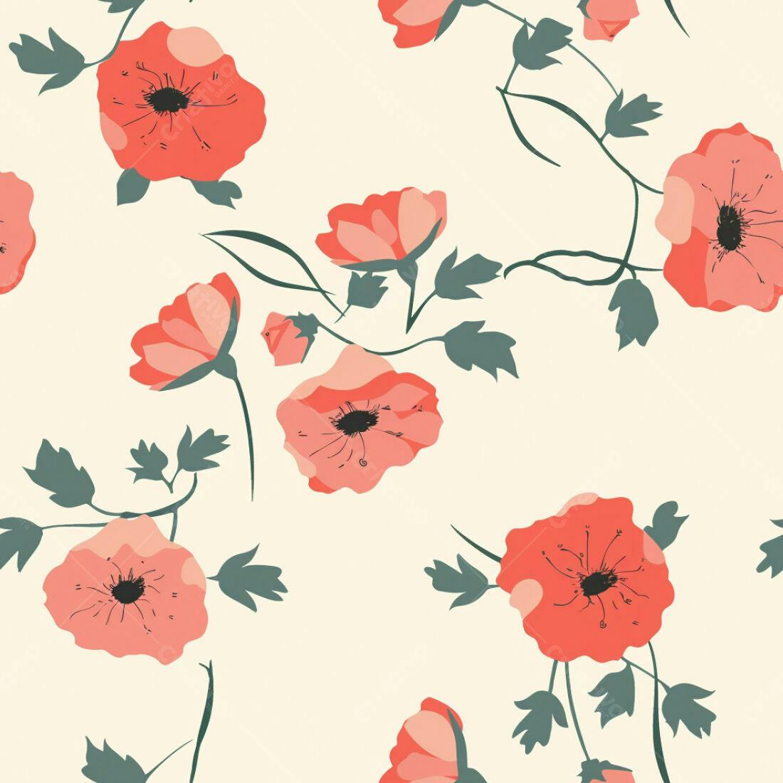 Textura floral coral para papel de parede