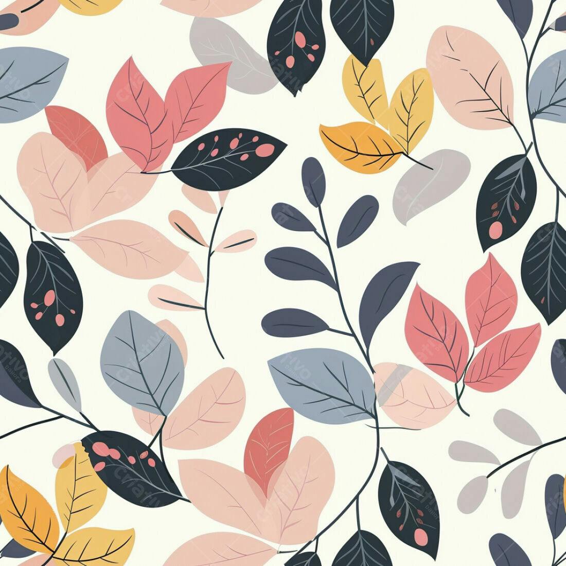 Textura Folhagem Pastel para Fundo