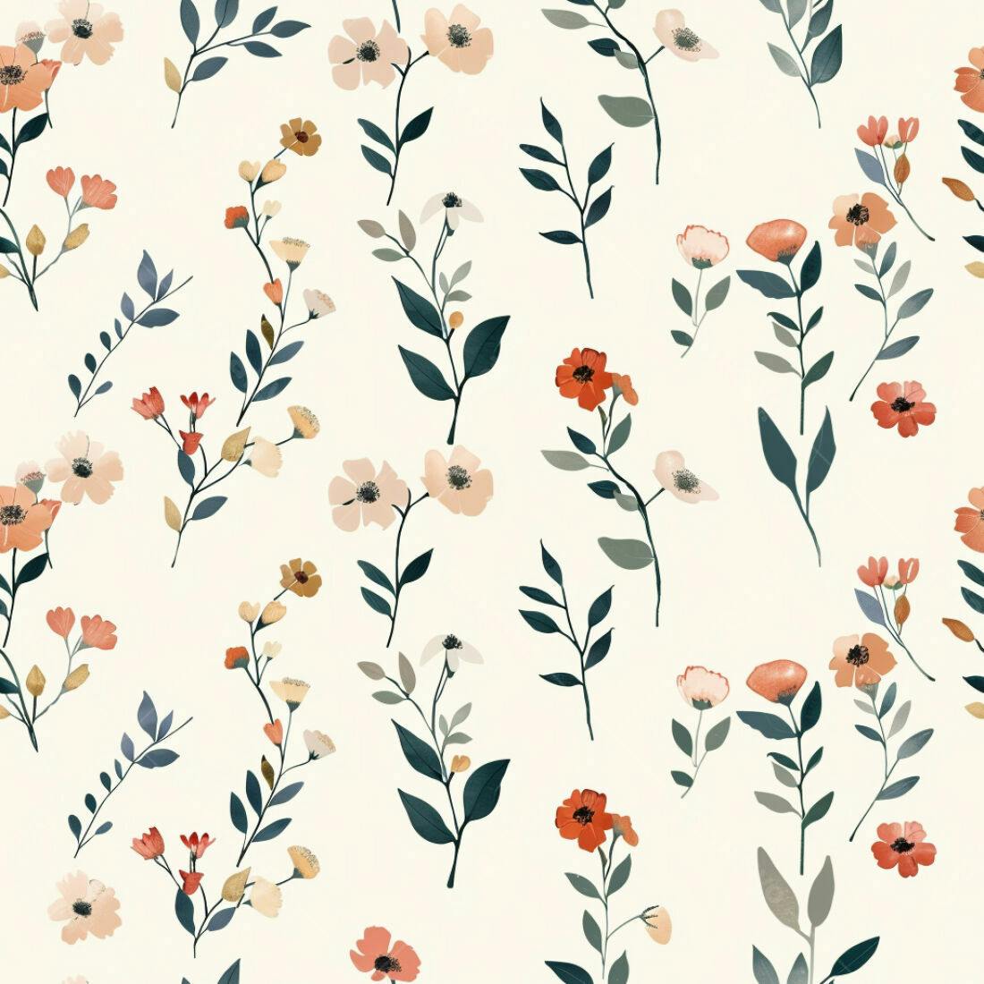 Textura Floral Delicada para Papel de Parede