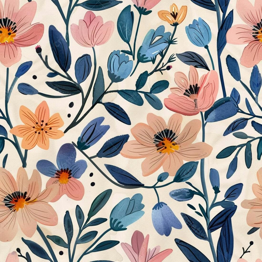 Textura floral romântica para papel de parede