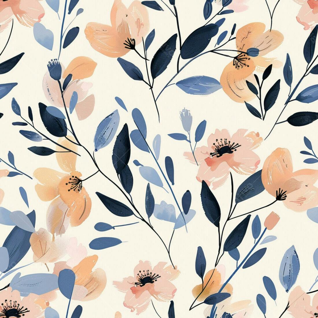 Textura Floral Delicada para Papel de Parede