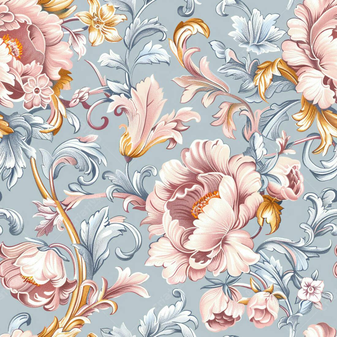 Textura Floral Romântica para Papel de Parede