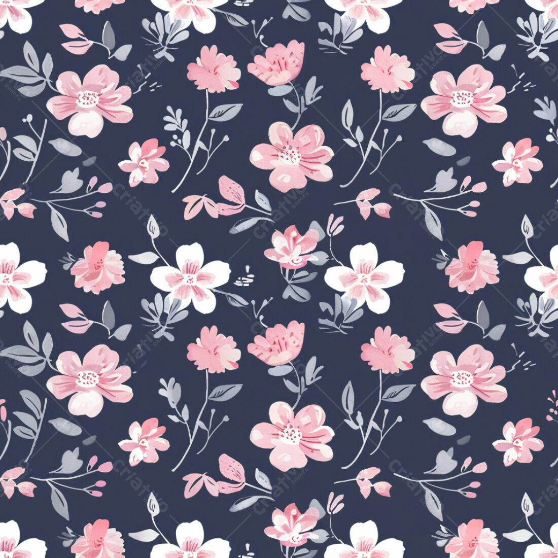 Textura floral romântica para papel de parede