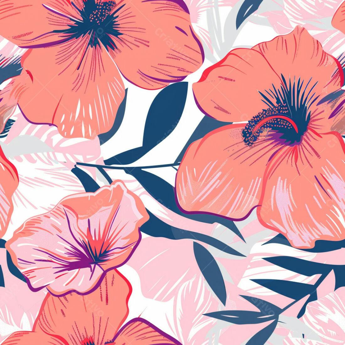 Textura floral tropical para papel de parede