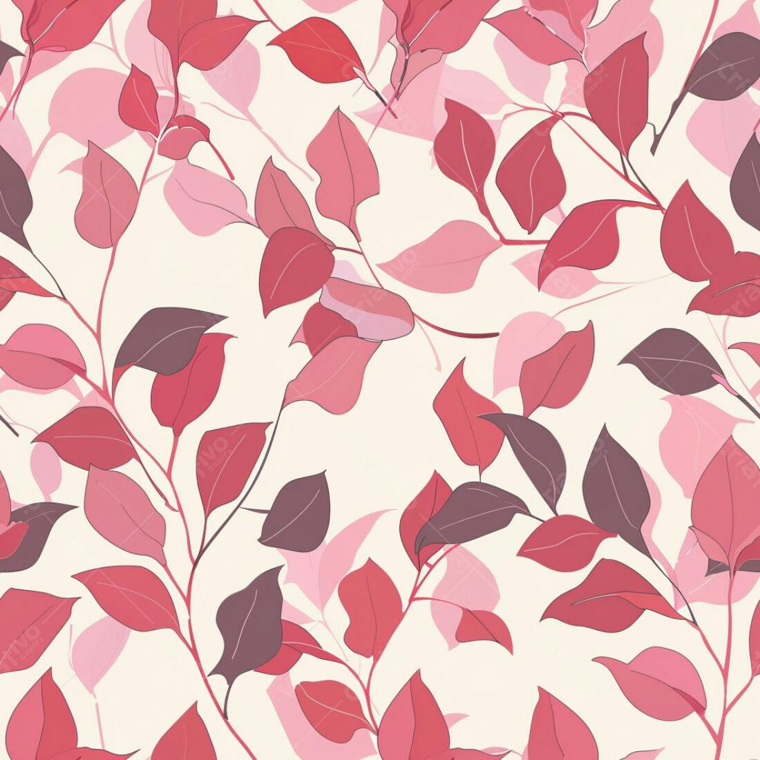 Textura Folhas Rosas e Burgundi para Fundo