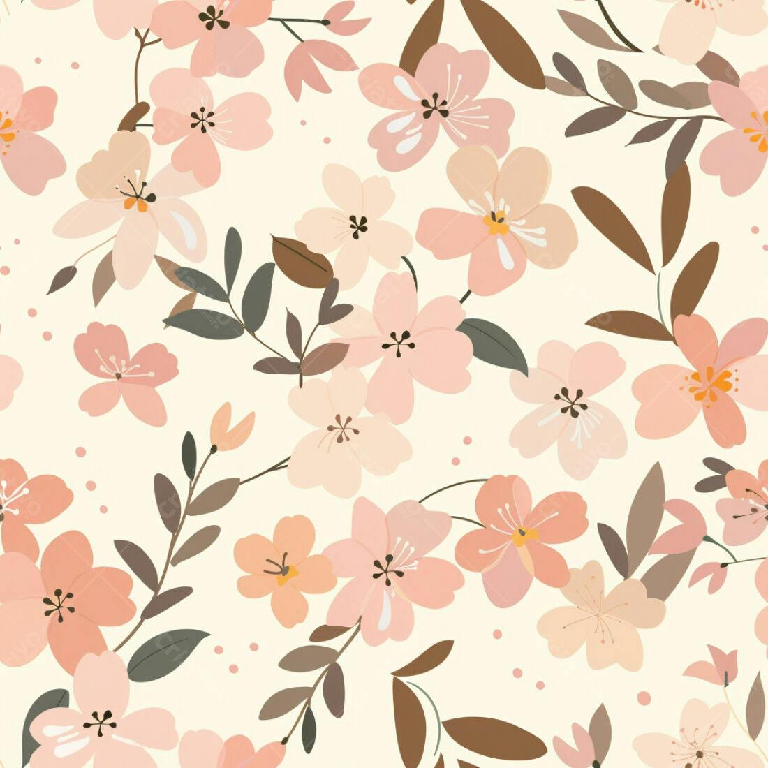 Textura floral Rosa e Bege para Fundo