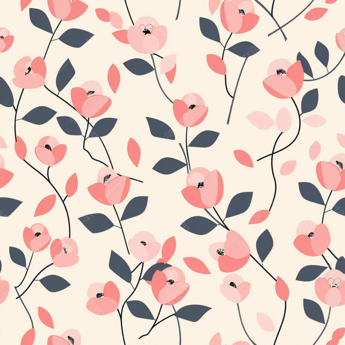 Textura floral rosa e cinza para papel de parede
