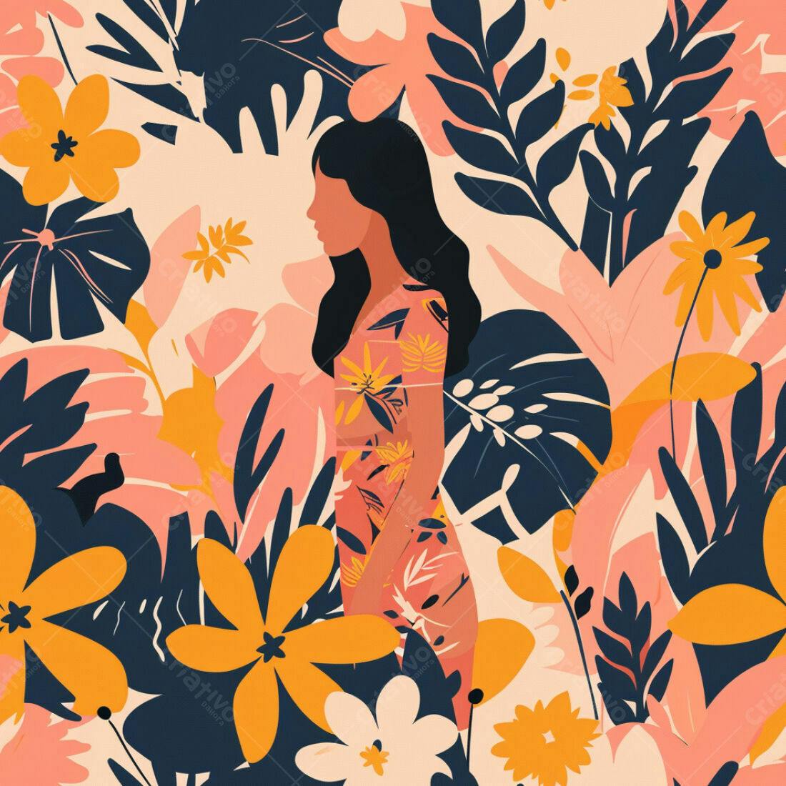 Textura floral tropical para fundo