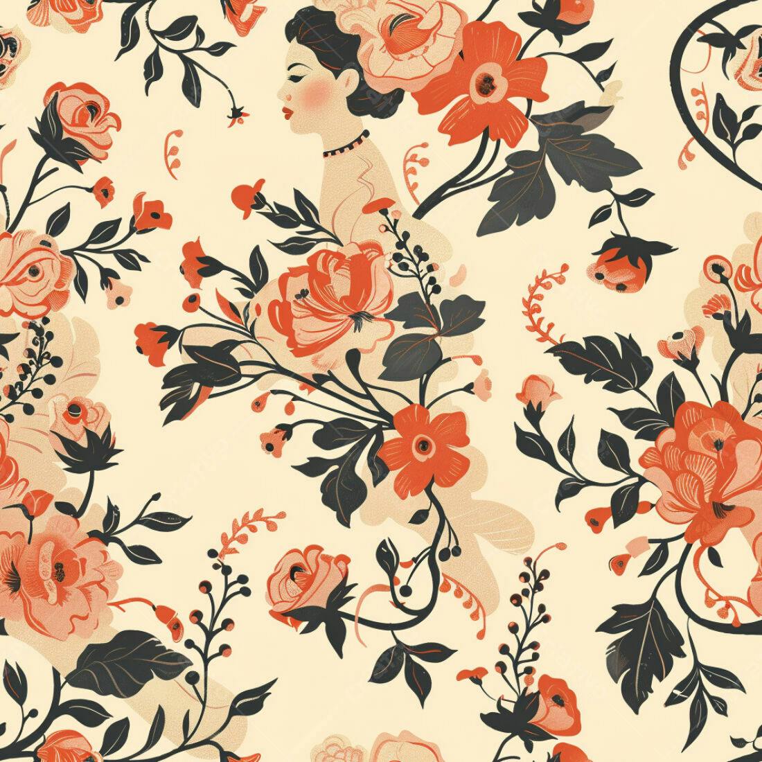 Textura Floral Romântica para Papel de Parede
