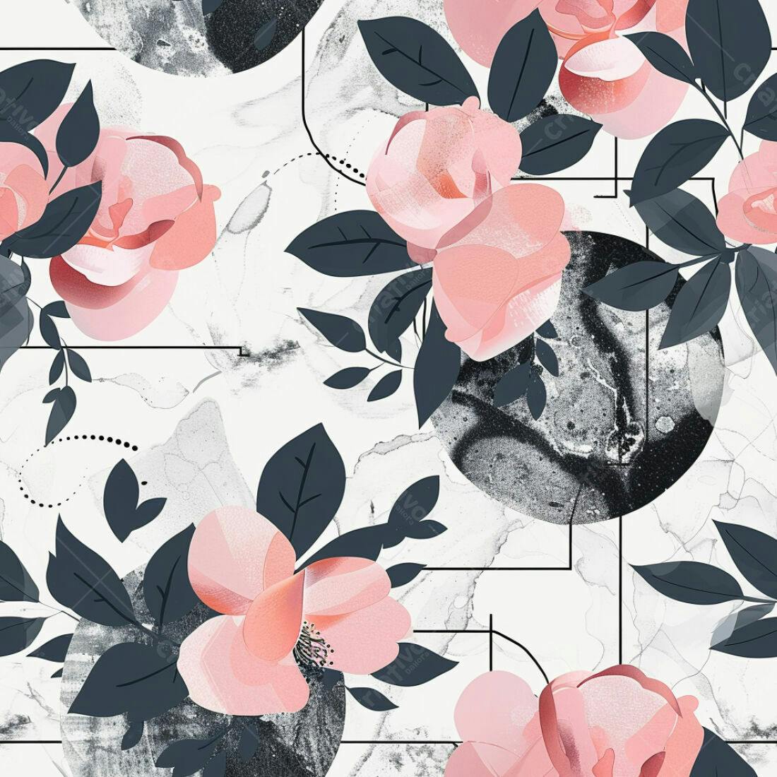 Textura floral rosa e cinza para papel de parede