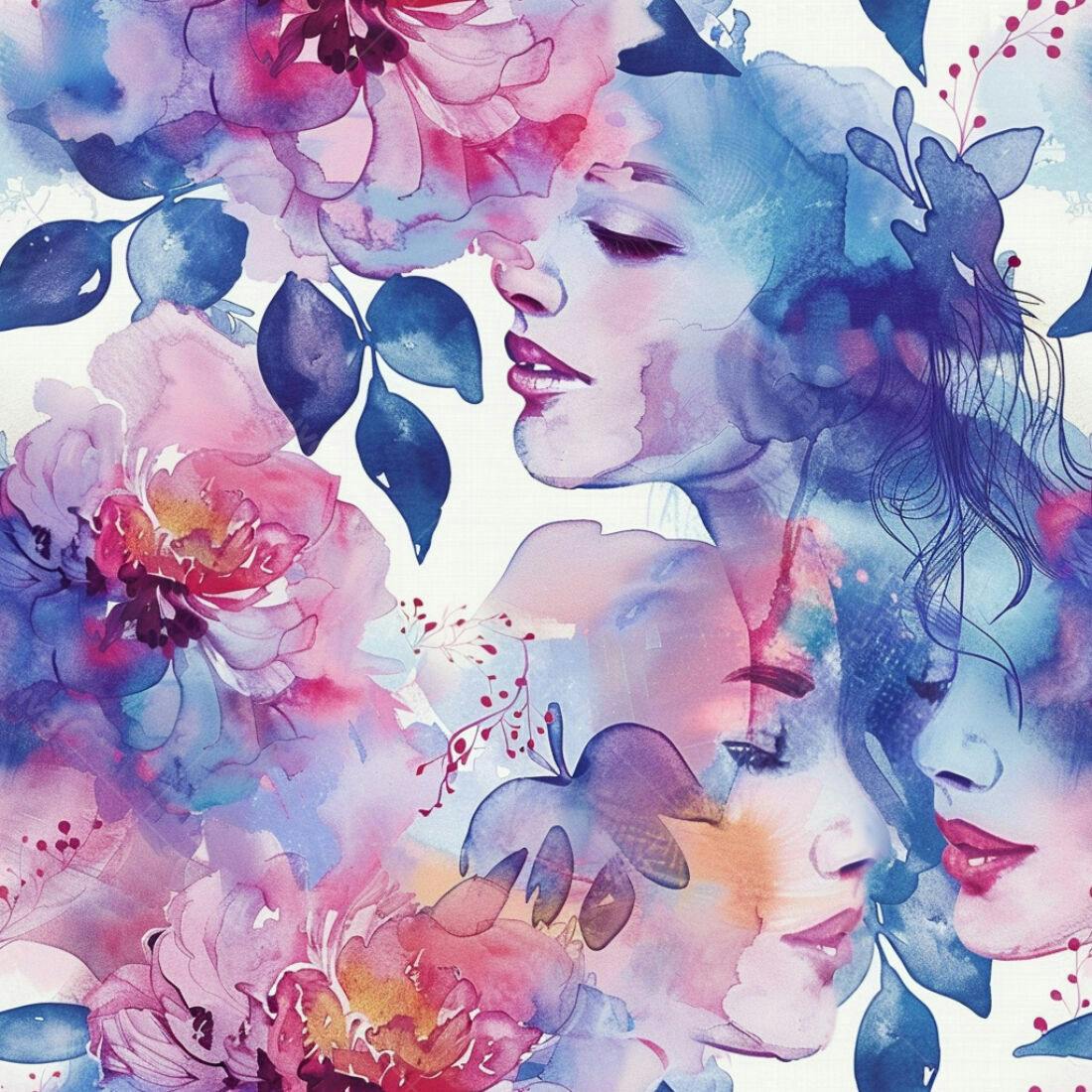 Textura aquarela floral roxa para papel de parede