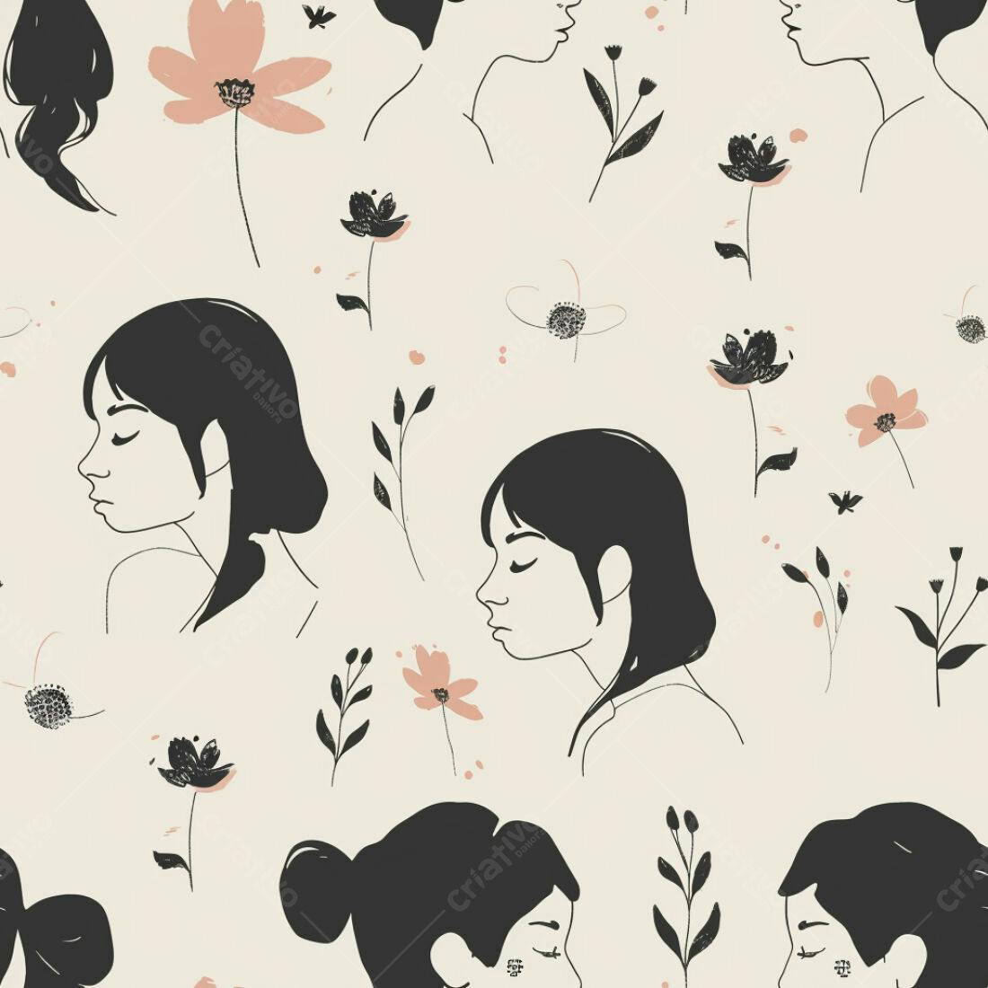 Textura floral feminina para papel de parede