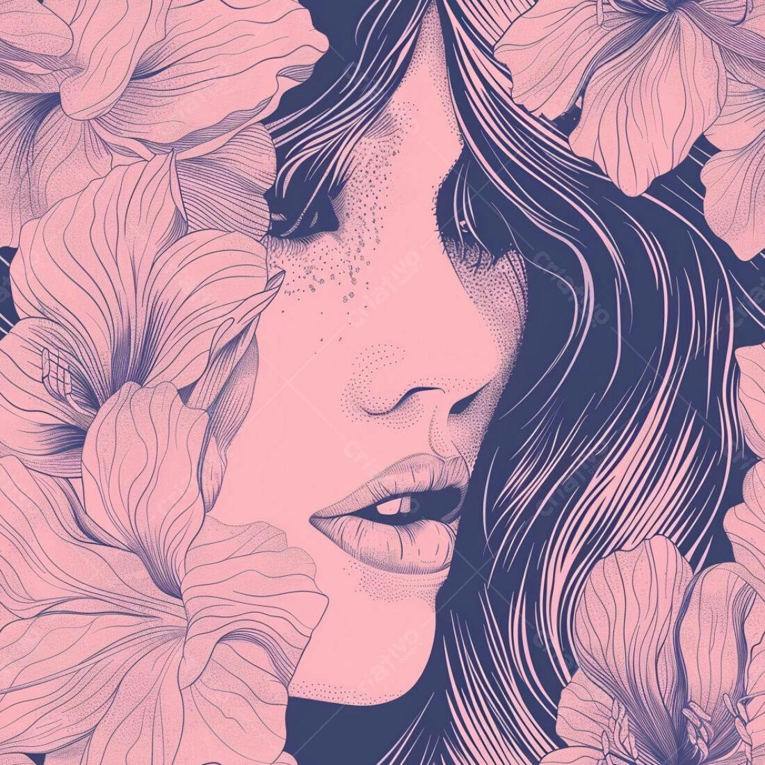 Textura Floral Rosa e Roxo para Fundo