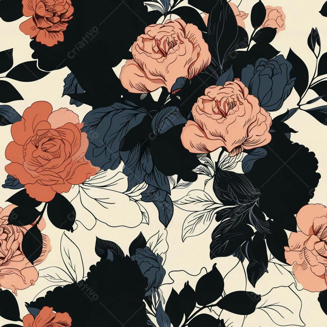 Textura floral romântica para papel de parede
