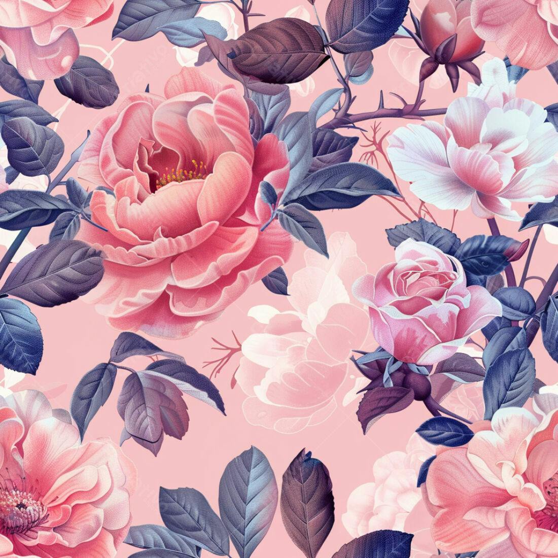 Textura floral romântica para papel de parede