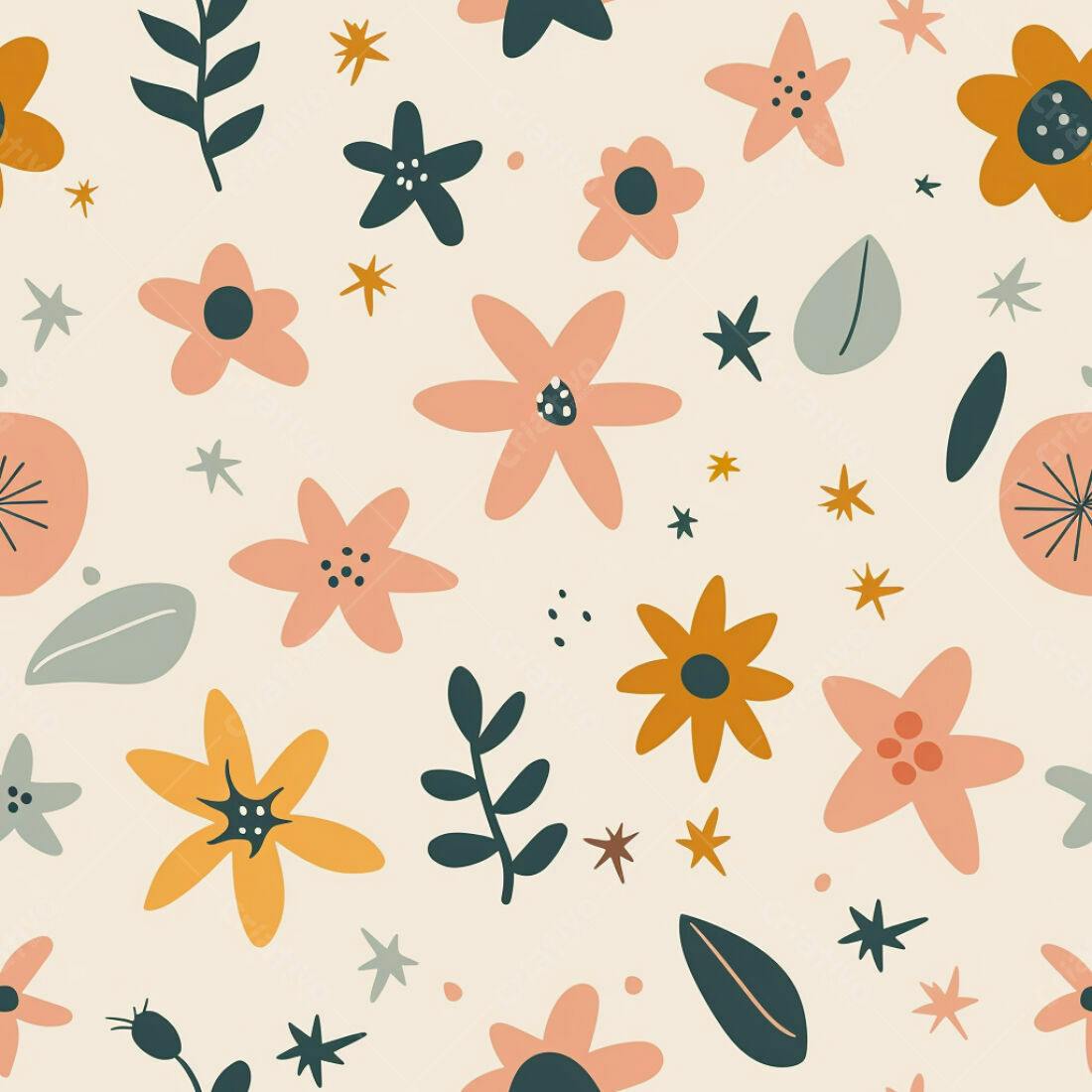 Textura floral pêssego e amarelo para fundo